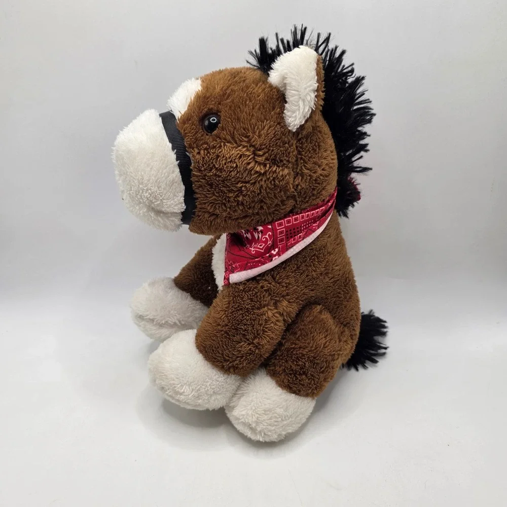 Dan Dee Plush Horse Brown White Bandana Halter Western Farm Stuffed Animal Toy